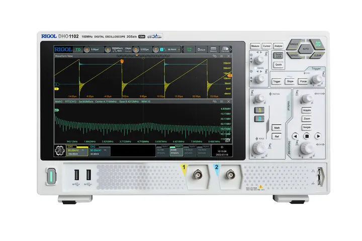 RIGOL DHO1102 100 MHz 2-Channel 12-bit Digital Oscilloscope, front view