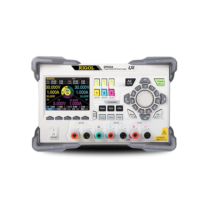 RIGOL DP813 200 W 1-Channel Programmable DC Power Supply, front view (DP800 Series shown)