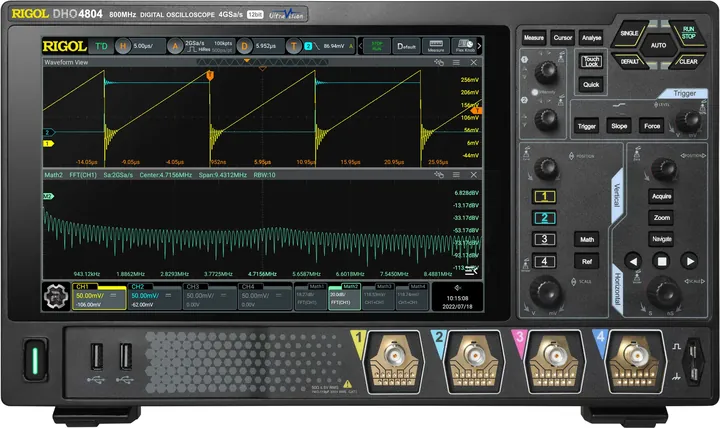 RIGOL DHO4204 200 MHz 4-Channel 12-bit Digital Oscilloscope, product view (DHO4000 Series shown)