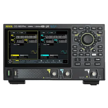 RIGOL DG912 Pro 150 MHz 2-Channel Arbitrary Waveform Generator, front view (DG900 Pro Series shown)