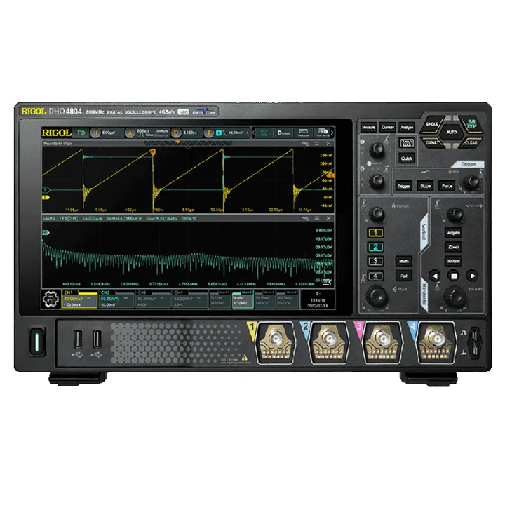 RIGOL DHO4204 200 MHz 4-Channel 12-bit Digital Oscilloscope, front view (DHO4000 Series shown)