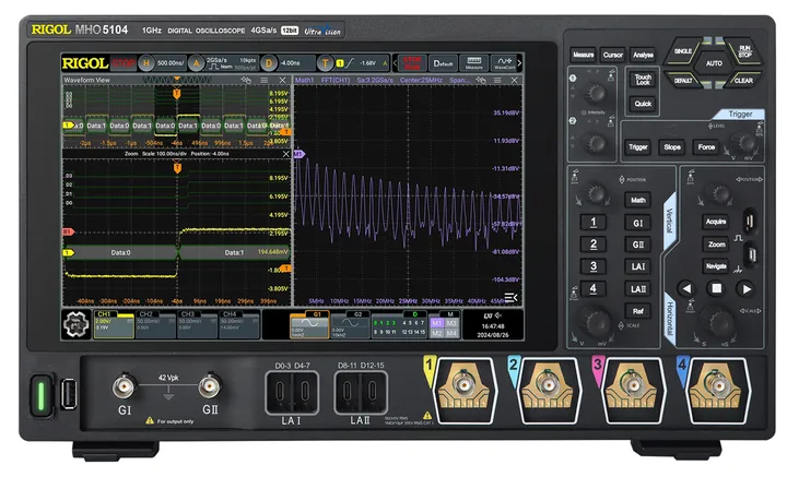 RIGOL MHO5054 500 MHz 4-Channel 12-bit Mixed Signal Oscilloscope, product view (MHO5104 shown)