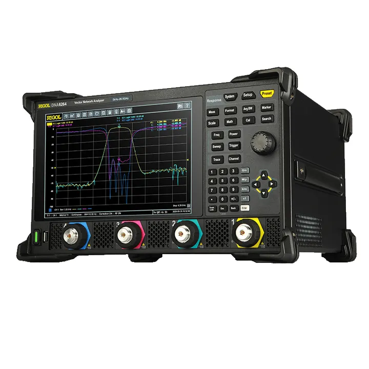 RIGOL DNA6264 26.5 GHz 4-Port Vector Network Analyzer, left view (DNA6000 Series shown)