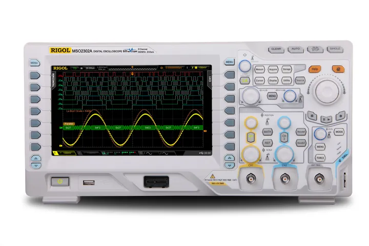 RIGOL MSO2302A 300 MHz 2-Channel Mixed Signal Oscilloscope, front view