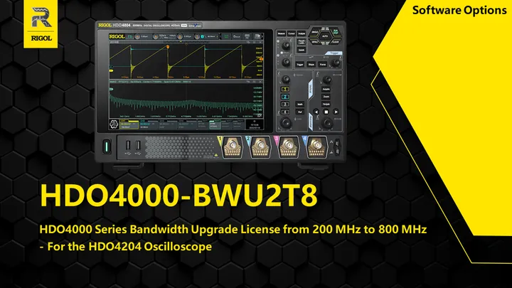 RIGOL DHO4000-BWU2T8 Series Bandwidth Upgrade License from 200 MHz to 800 MHz, front view