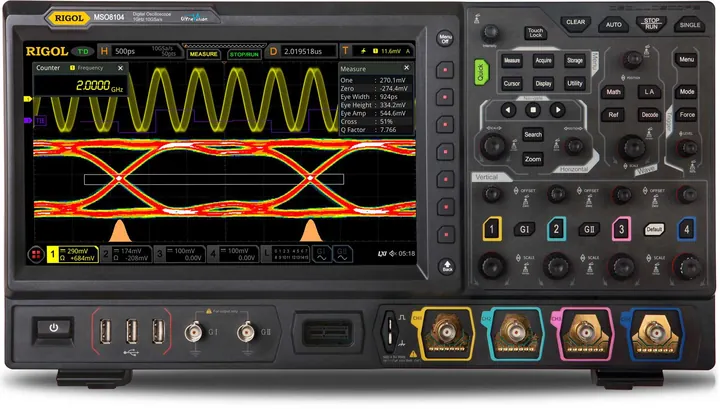 RIGOL MSO8064 600 MHz 4-Channel Mixed Signal Oscilloscope, product view (MSO8000 Series shown)