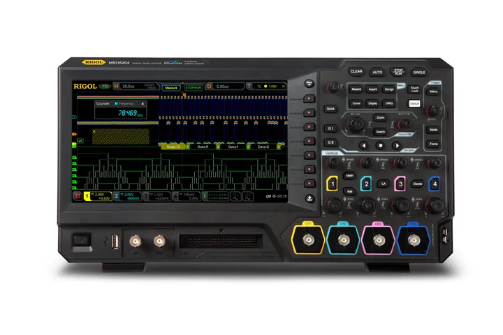 RIGOL MSO5204 200 MHz 4-Channel Mixed Signal Oscilloscope, front view
