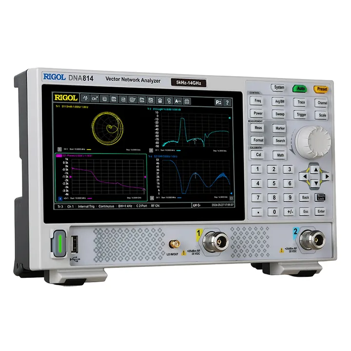 RIGOL DNA814 14 GHz 2-Port Vector Network Analyzer, right view (DNA800 Series shown)