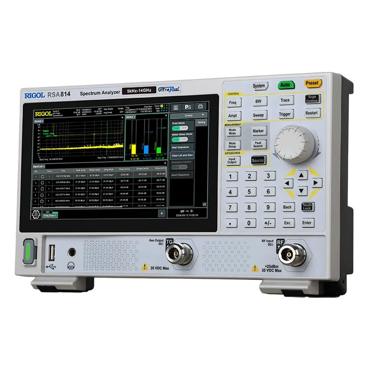 RIGOL RSA804 4.5 GHz Real-Time Spectrum Analyzer, left view (RSA800 Series shown)