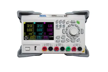 RIGOL DP932E 198 W 3-Channel Programmable DC Power Supply, front view (DP932U shown)
