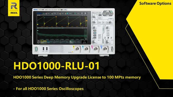 RIGOL DHO1000-RLU-01 Series Deep Memory Upgrade License to 100 MPts memory, front view